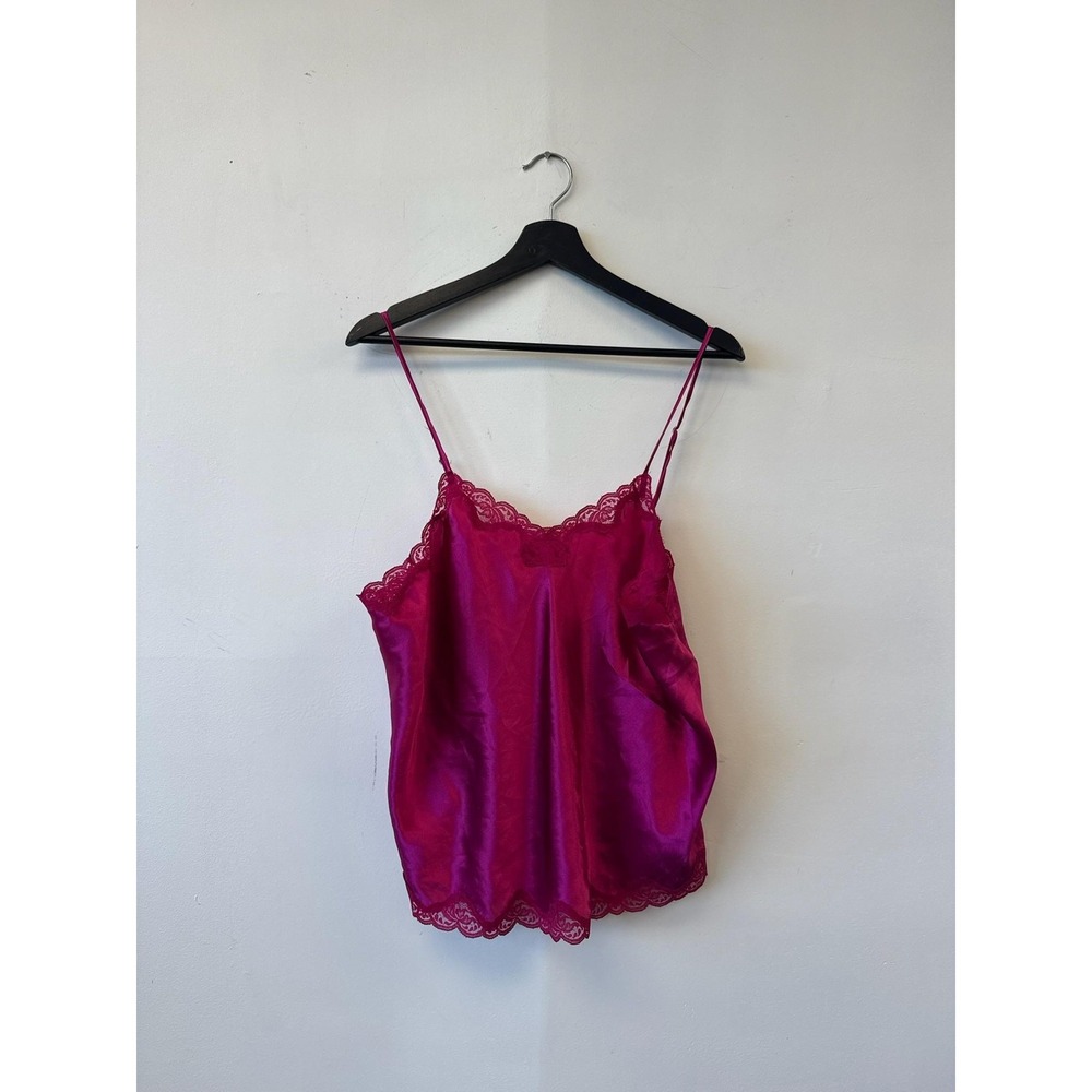 Delicates Satin Lace Camisole Womens Large Pink Sleepwear Lingerie Cami Top Y2K‎